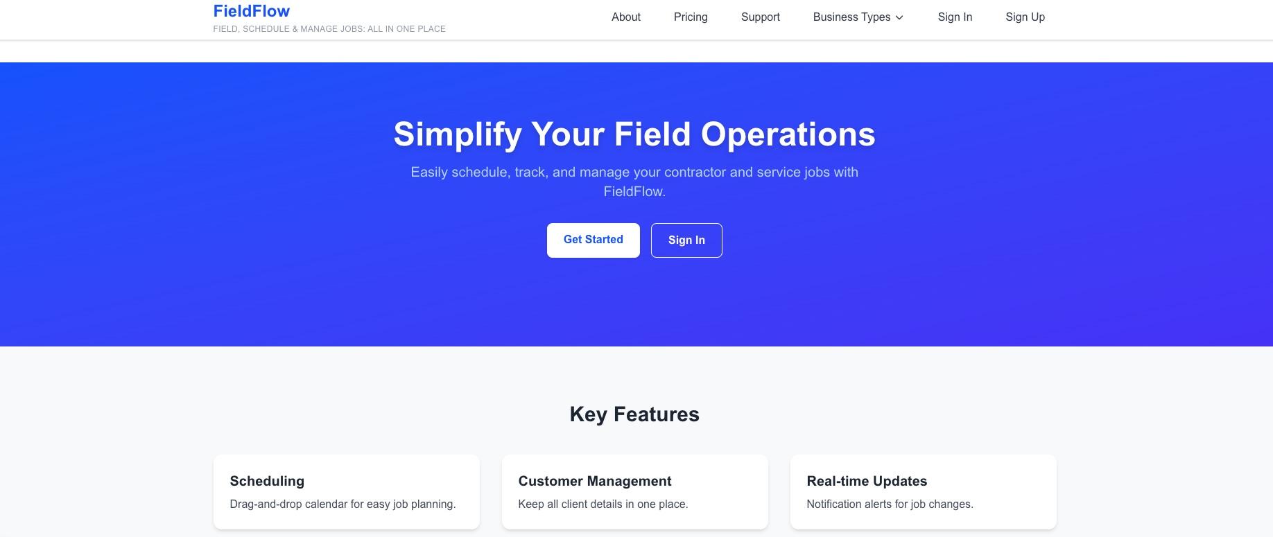FieldFlow: Field Schedule & Manage Jobs
